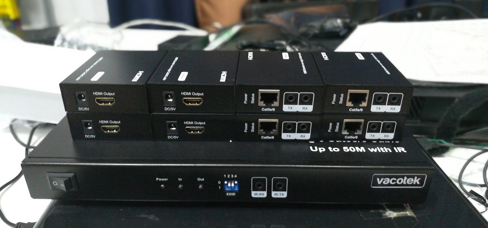 VACOTEK F-SPH108 1×8 HDMI Splitter Over Single Cat6 Up to 50M with IR