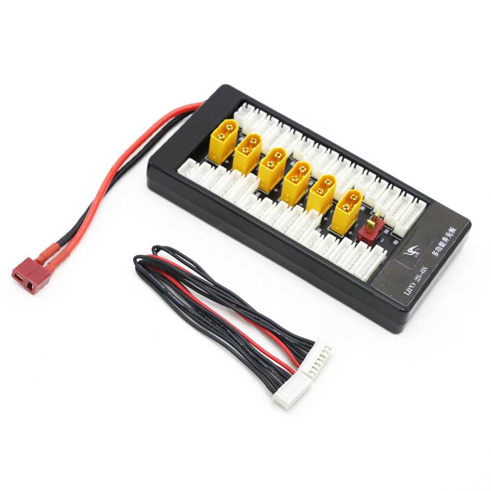 IMAX B6ac LiPo Parallel Battery Balance Charger Board บอร์ดขยายช่องชาร์จแบต 2S-6S XT60 T-Plug Plate 6 Poart