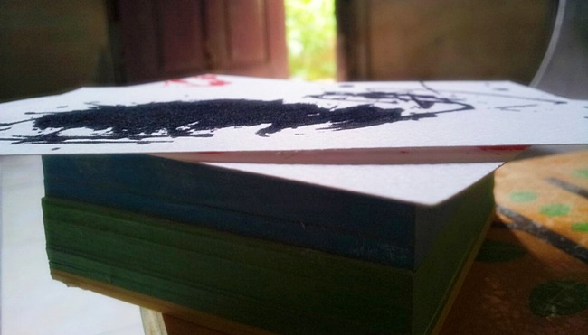 รับพิมพ์การ์ดอวยพร พิมพ์กำมะหยี่ หลากสี ลายนามธรรม สำหรับคนสบายสไตล์เซอร์ๆ