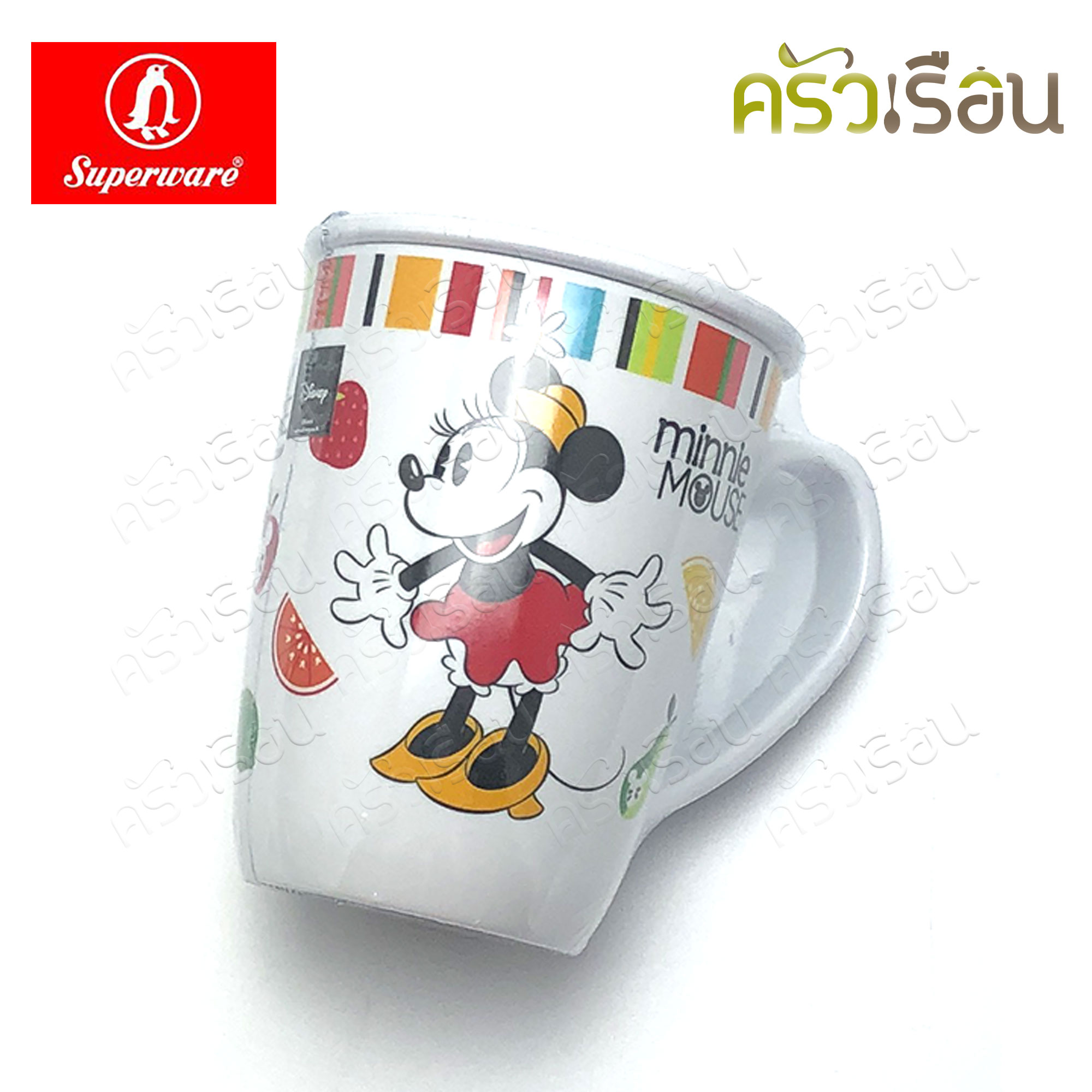 Superware ลาย Mickey Summer Fun มิกกี้ ซัมเมอร์ฟัน [ ราคาต่อชิ้น ] จาน หรือ ชาม หรือ ช้อนส้อม หรือ แก้วน้ำ เมลามีน