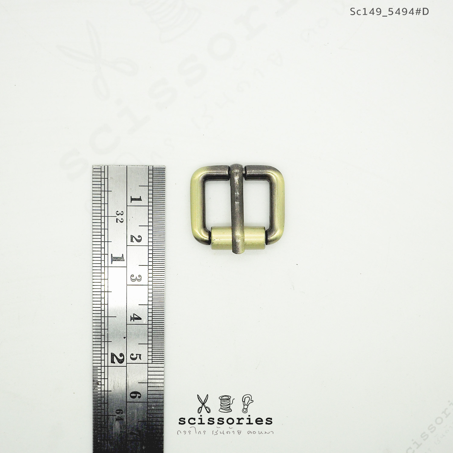 เข็มขัด ลูกกลิ้ง 1.7cm สีเหลืองปัด/2ตัว