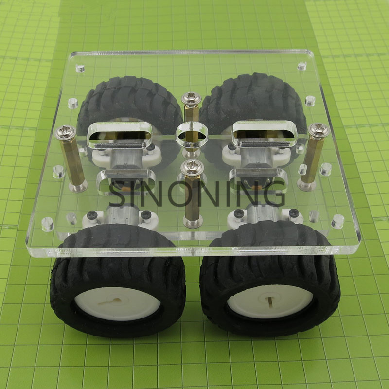 transparency Acrylic N20 4WD Two layer Smart car chassis robot DIY kit