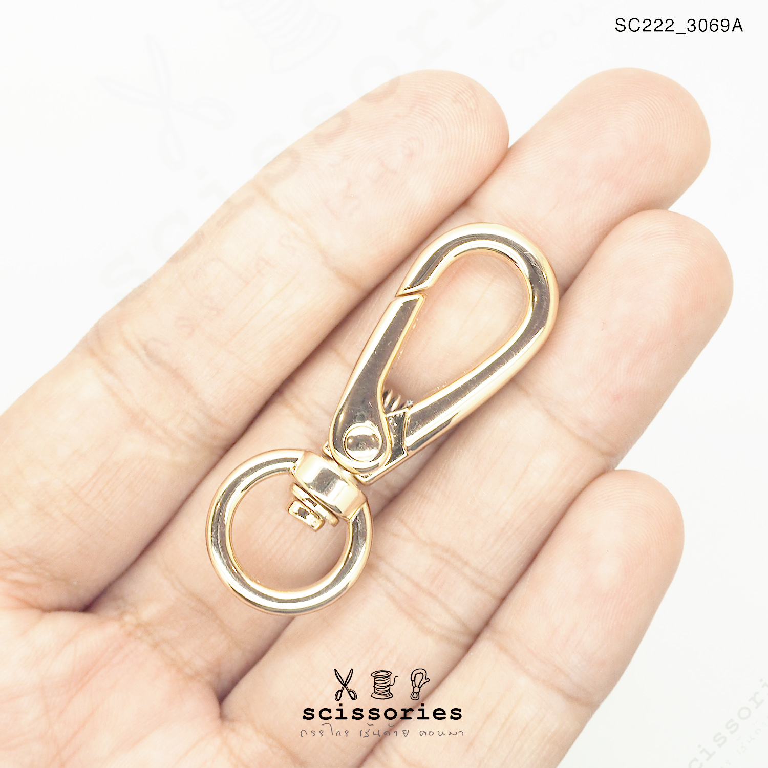 คอหมา สีทอง 2ตัว ห่วงวง 1.1 cm.