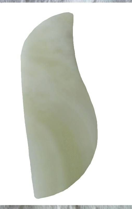 กัวซาแผ่นหยกขาวชนิดบางสำหรับผิวแพ้ง่าย (White Jade Scraping Facial Massage)