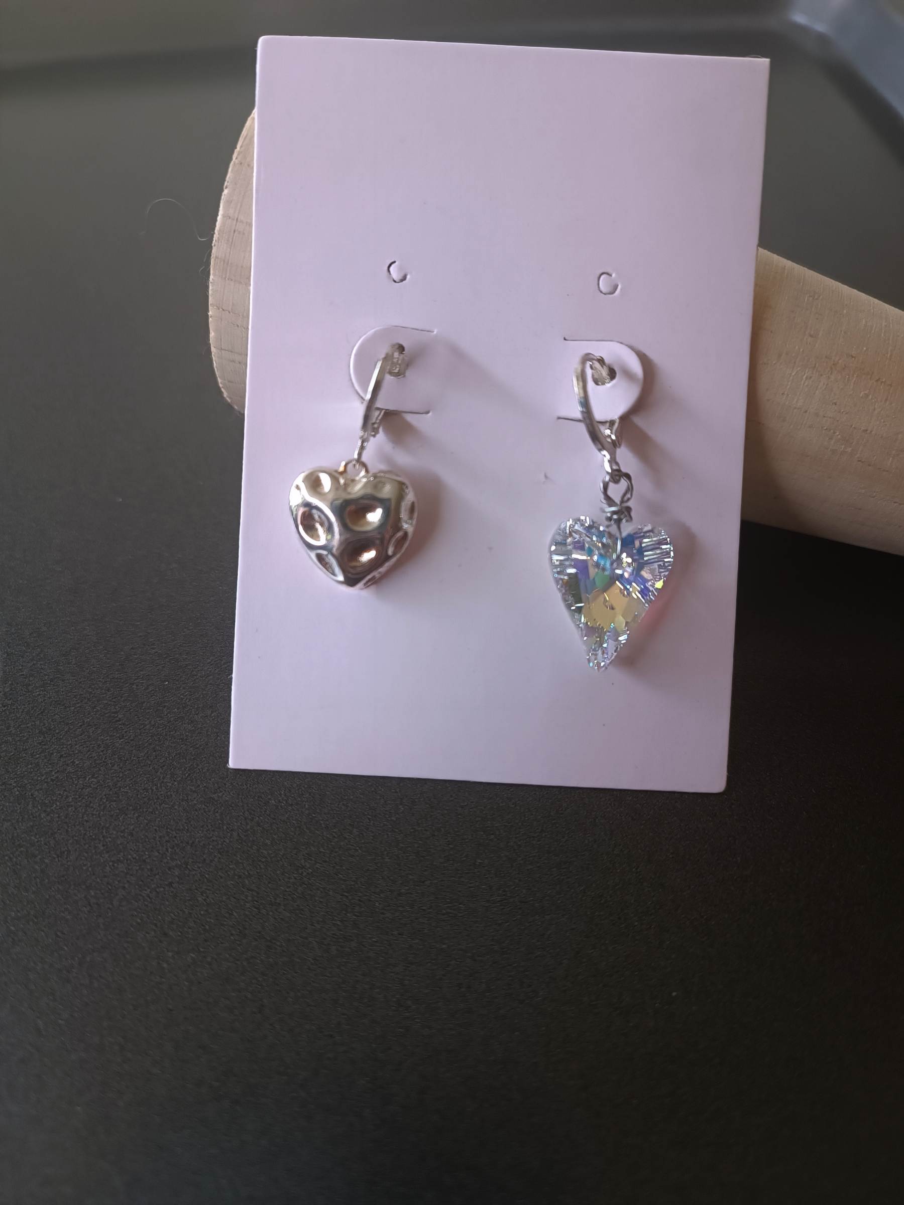 925 Sterling Silver "Sweetheart " Crystal Earring ต่างหูเงินแท้ ประดับ Crystal