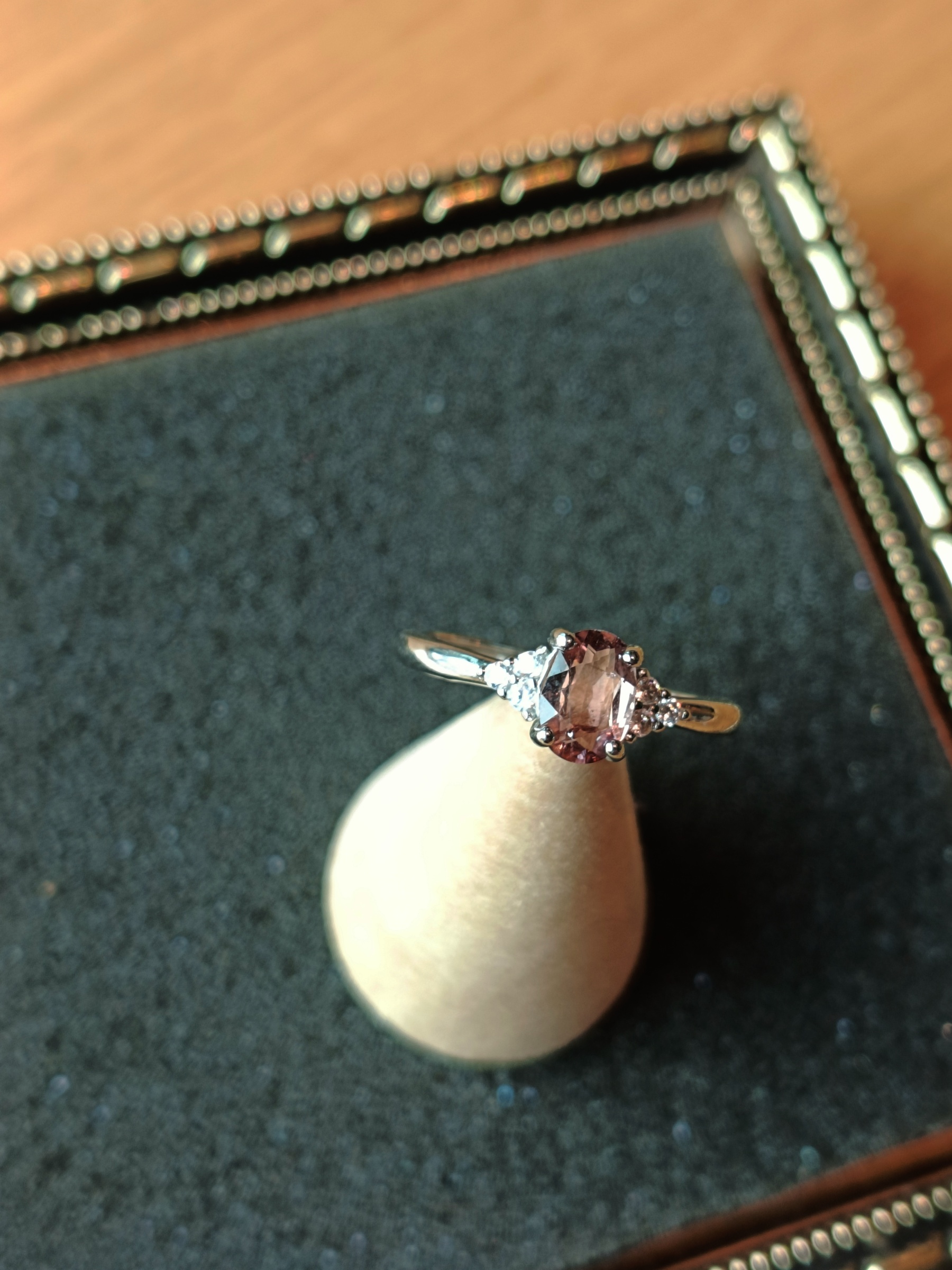 Natural "Pink Tourmaline" Ring แหวนหินแท้ พิ้งค์ ทัวมารีน (เสริมความรัก ความสัมพันธ์ ความสัมพันธ์ที่ดี)