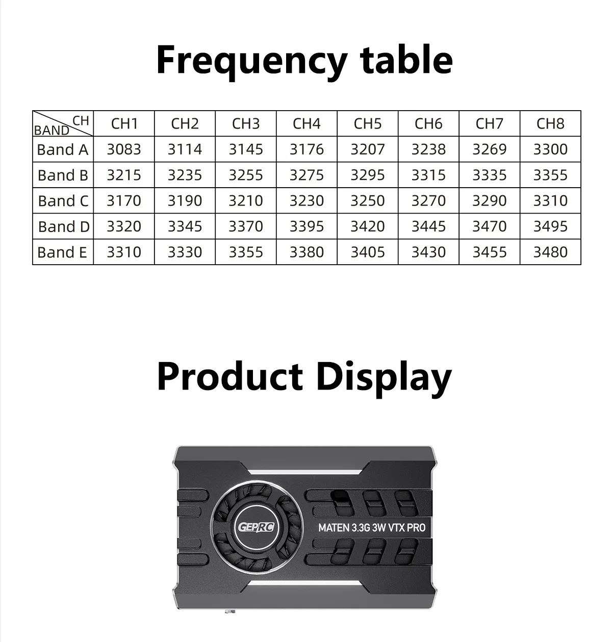 GEPRC MATEN 3.3G 3W VTX PRO อุปกรณ์โดรน Drone