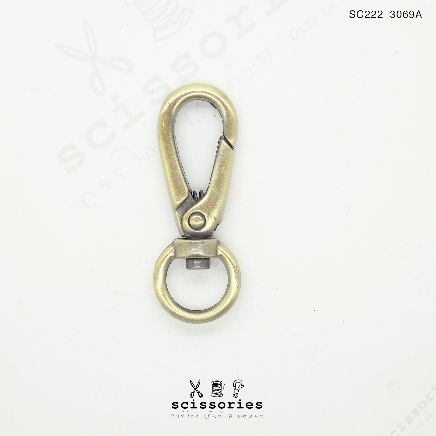 คอหมา สีเหลืองปัด 2ตัว ห่วงวง 1.1 cm.