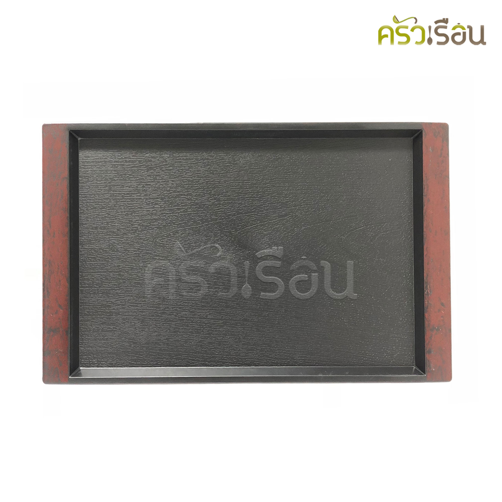US ถาดญี่ปุ่น พลาสติก ขอบจับลายไม้ 38 x 24 ซม. สูง 1.5 ซม. JPT-3824 ถาดลายไม้ ถาดเสิร์ฟ serving tray
