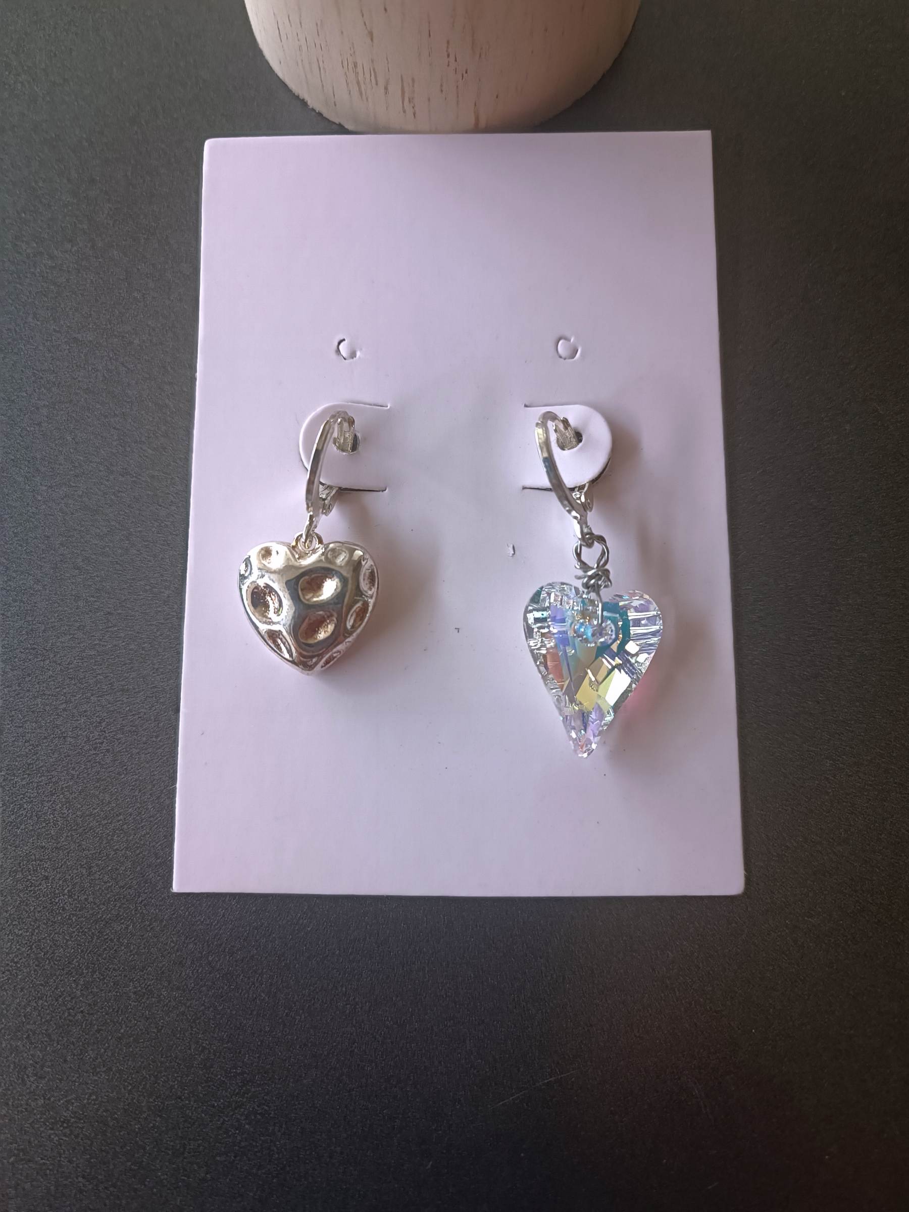 925 Sterling Silver "Sweetheart " Crystal Earring ต่างหูเงินแท้ ประดับ Crystal