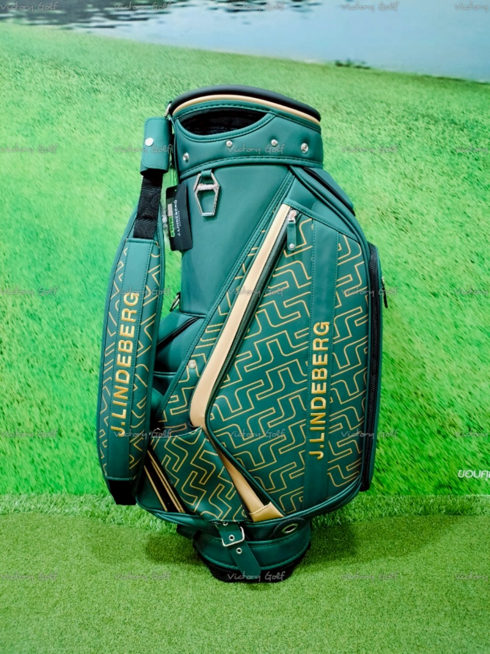 Golf Bag J.LINDEBERG ( PU Material ) 9.5 Dark-Green Color