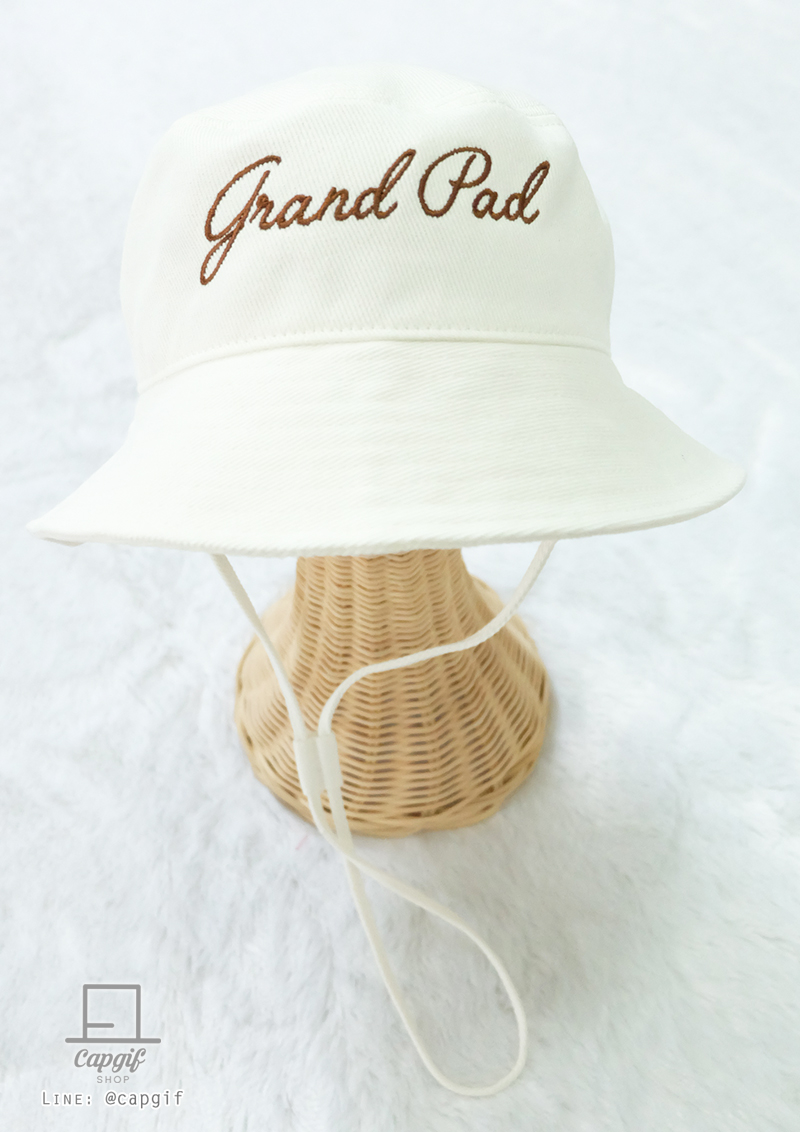 หมวกบักเก็ต(bucket)แบบผูกคางปักชื่อ