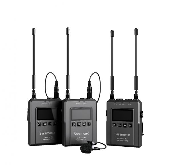 Saramonic Uwmic 12 TH Set 2 (RX12+TX12+TX12) ไมโครโฟนไร้สาย คลื่น UHF (1ตัวรับ+2ตัวส่ง)