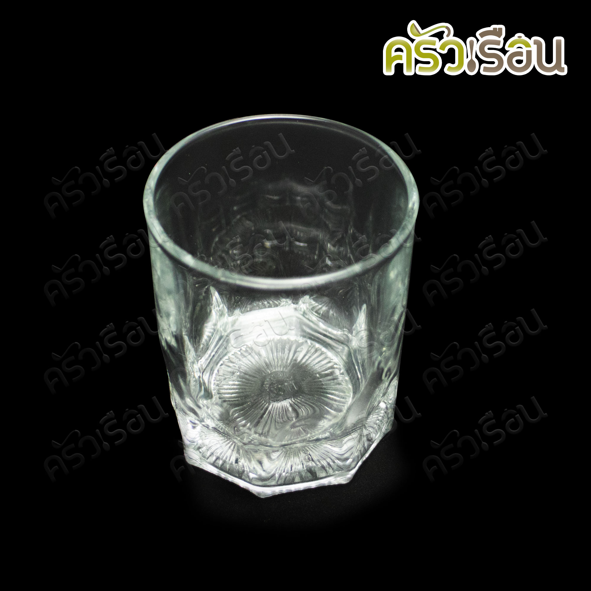 LUCKY GLASS แก้วน้ำ ก้นเพชร 9.1 oz. (260 ml.) Crown Tumbler LG-101509 (15) TD 7.5 x BD 7.0 x H 8.7 cm.