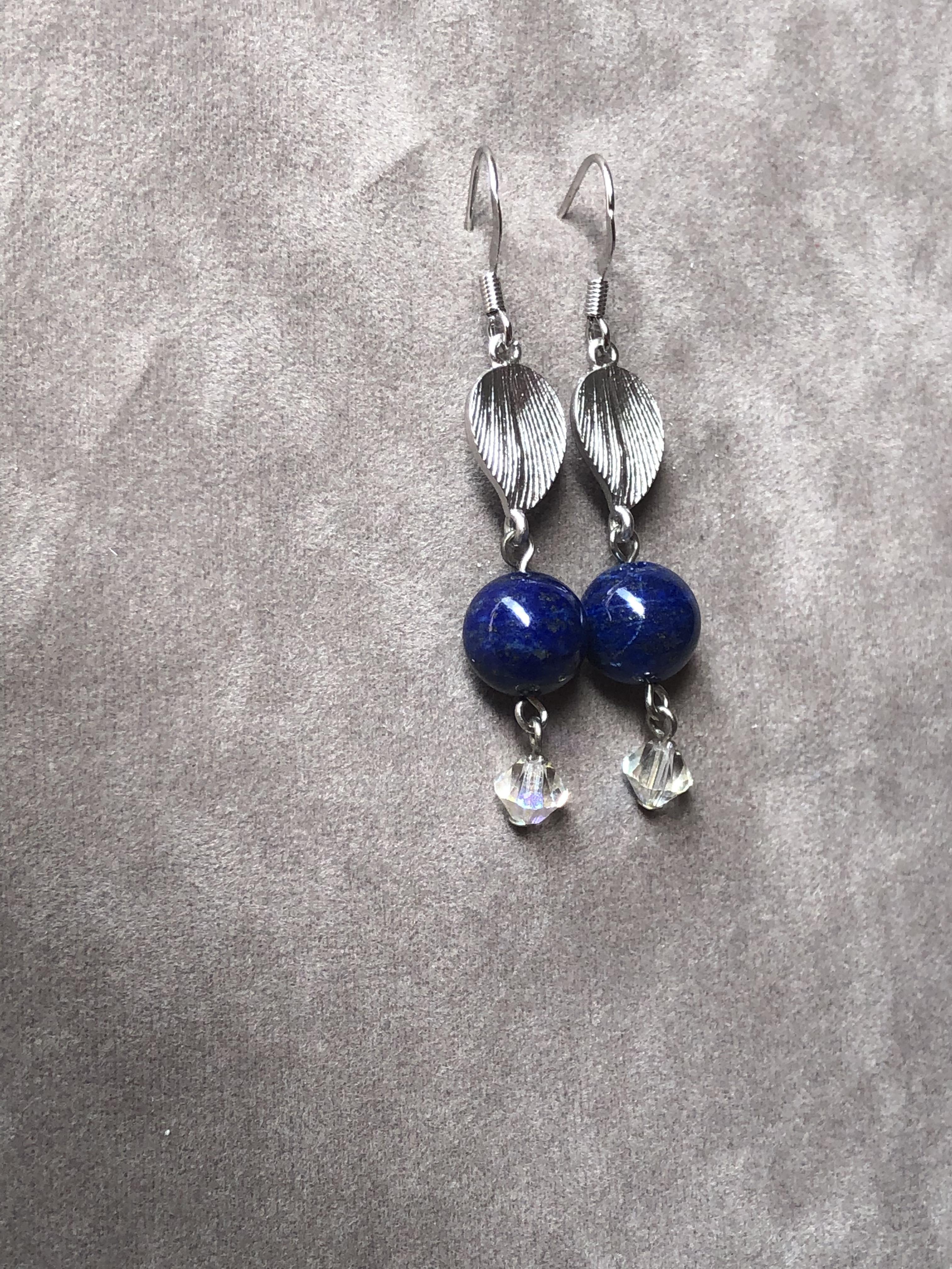 Lapis Lazuli Free Spirit Earring ต่างหูลาพิส ลาซูรี่ Free Spirit