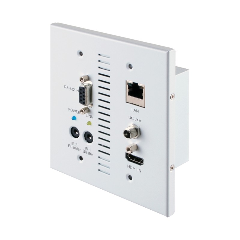 HDMI OVER CAT5E/6/7 TX WALLPLATE TRANSMITTER WITH BI-DIRECTIONAL 24V POC AND LAN SERVING
