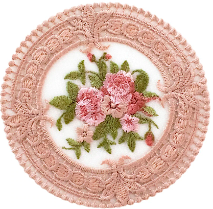 Set ผ้ารองแก้ววินเทจ สไตล์ลูกไม้ฝรั่งเศส ชุด 4 ชิ้น