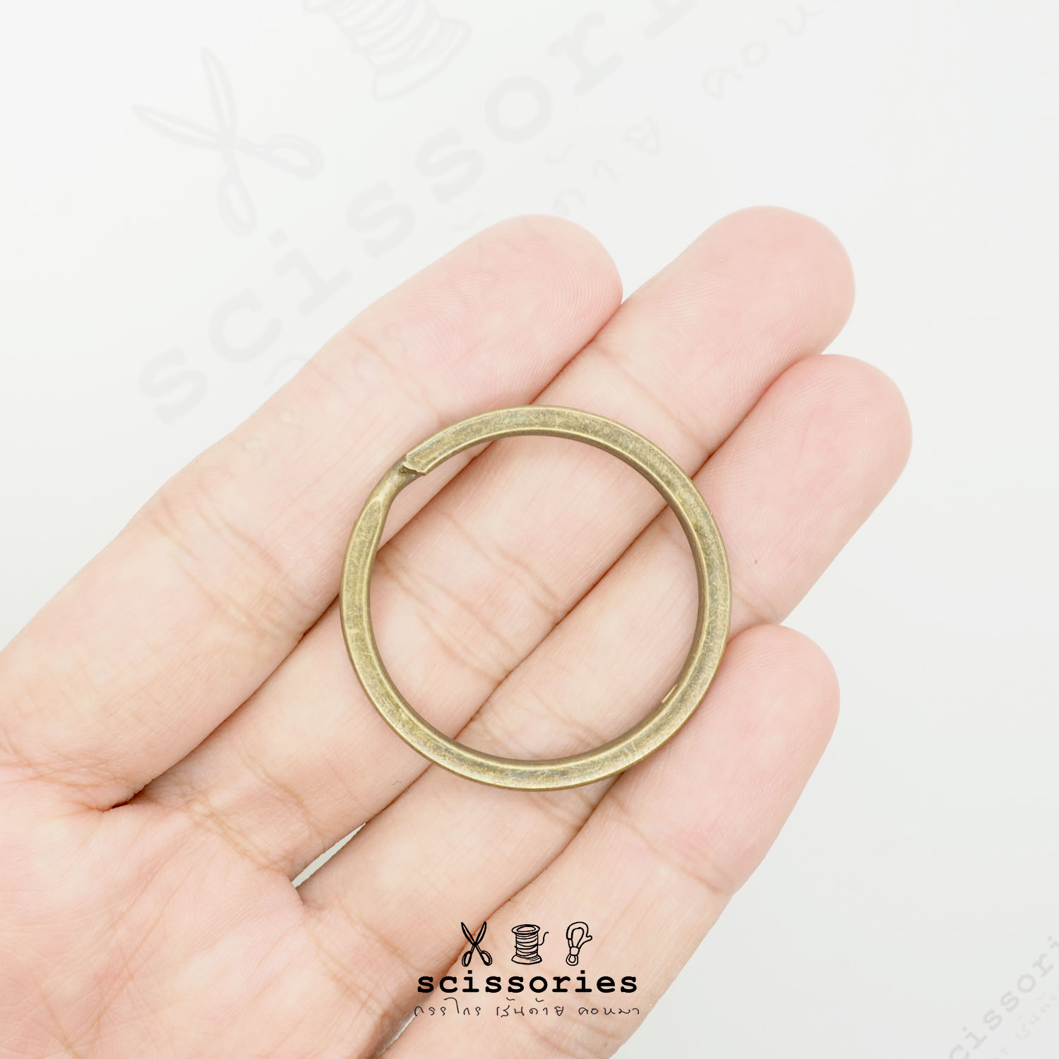 ห่วงกลมพวงกุญแจ 3 Cm สีเหลืองดำ/10ตัว