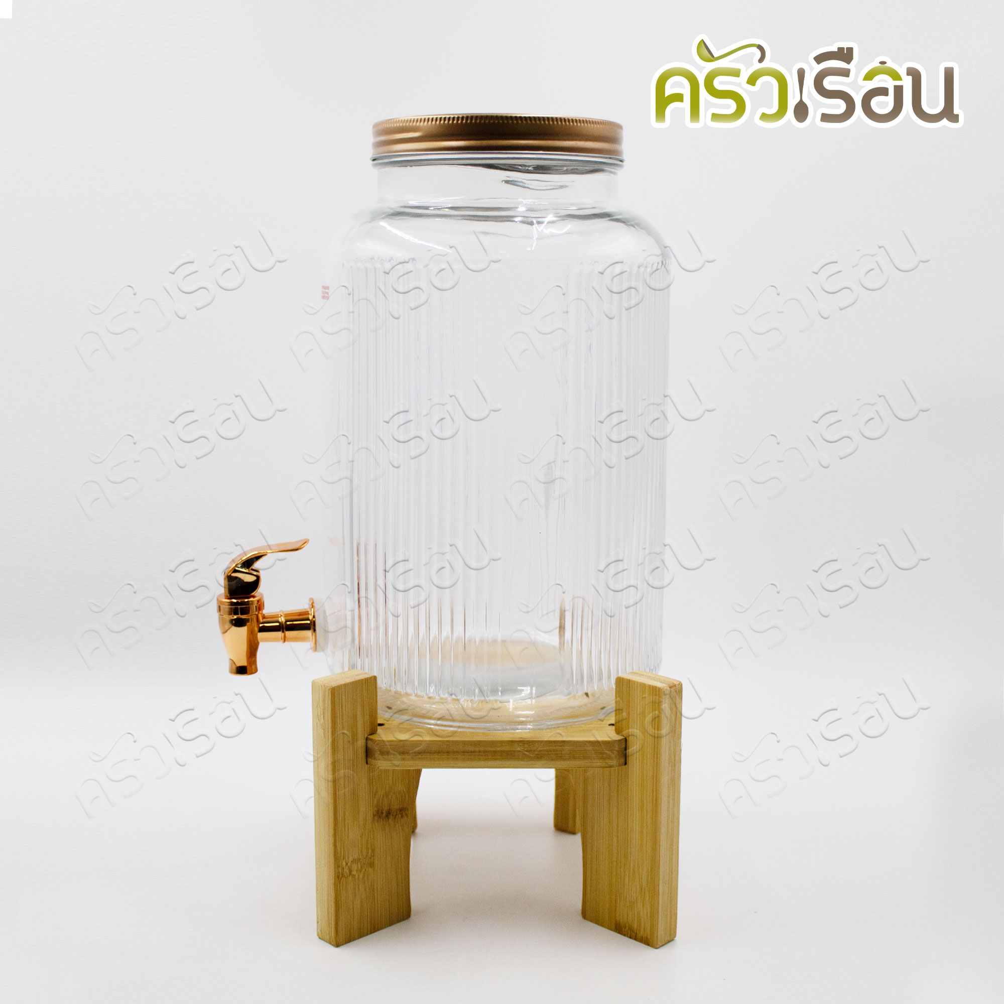 US โหลจ่ายน้ำผลไม้ 6 ลิตร โรสวู้ด พร้อมขาตั้ง HS-166 โหลแก้ว