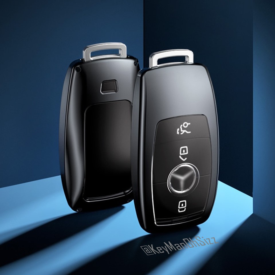 เคสโลหะกุญแจรีโมทรถยนต์ Mercedes-Benz สามารถถอดกุญแจรีโมทได้ (Double-Layer Metal Aluminium Alloy Key Cover with transparent push button Guard 360) Mercedes-Benz Key Case E- Class S-Class เคสรีโมทรถแบบ 2 ชั้น (Double-Layer Car Key Cover with insert knot) ป
