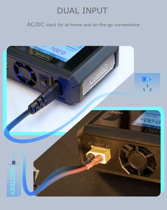 ToolKitRC M7AC M7 AC 200W 15A 2-6S DC Smart Charger with XT60 & XT30 Plug เครื่องชาร์จแบตเตอรี่ LiPo LiHV LiFe Lion