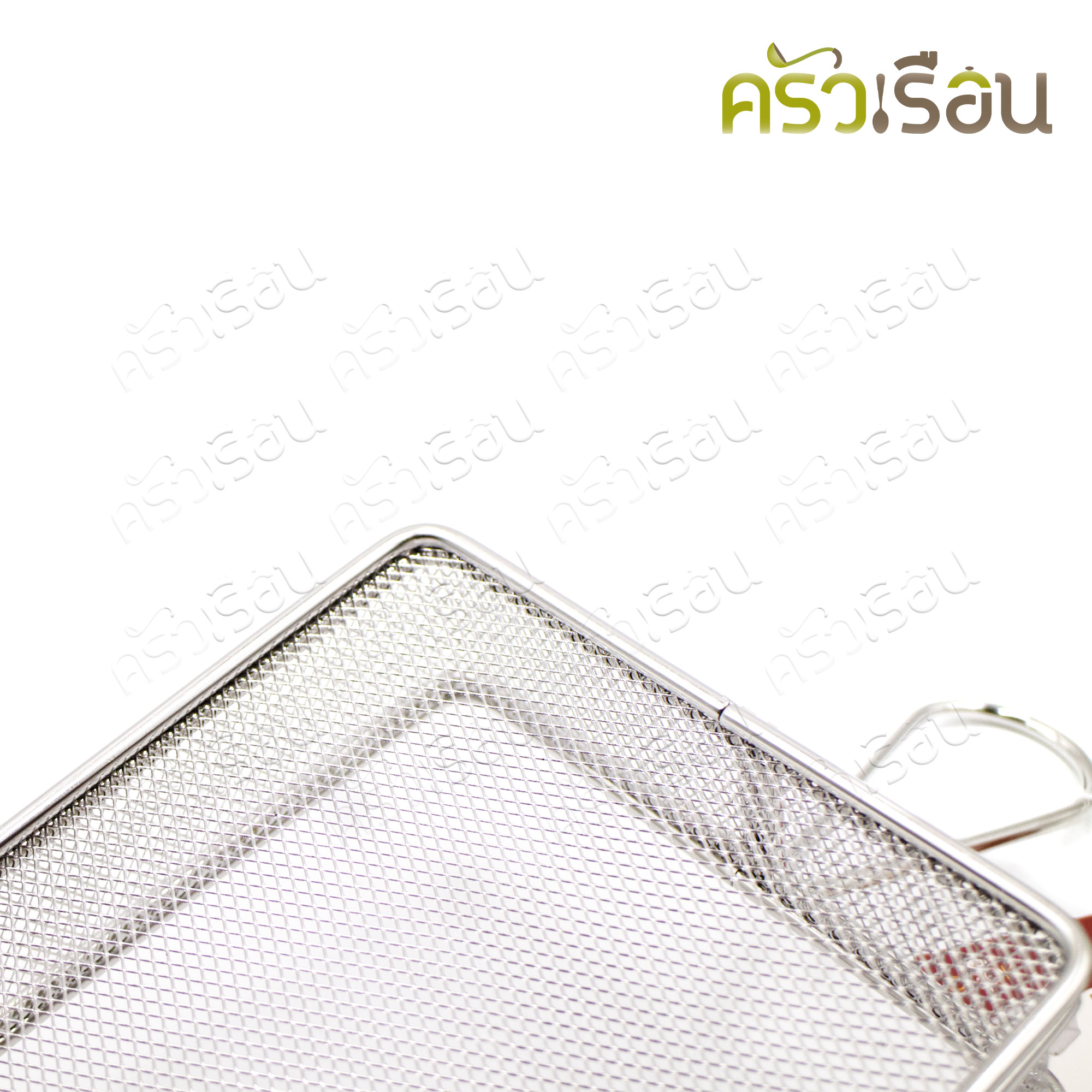 US ตะกร้าใส่ของทอด สี่เหลี่ยมผืนผ้า มีด้ามจับ 13 x 25 x 4 ซม. FF-898