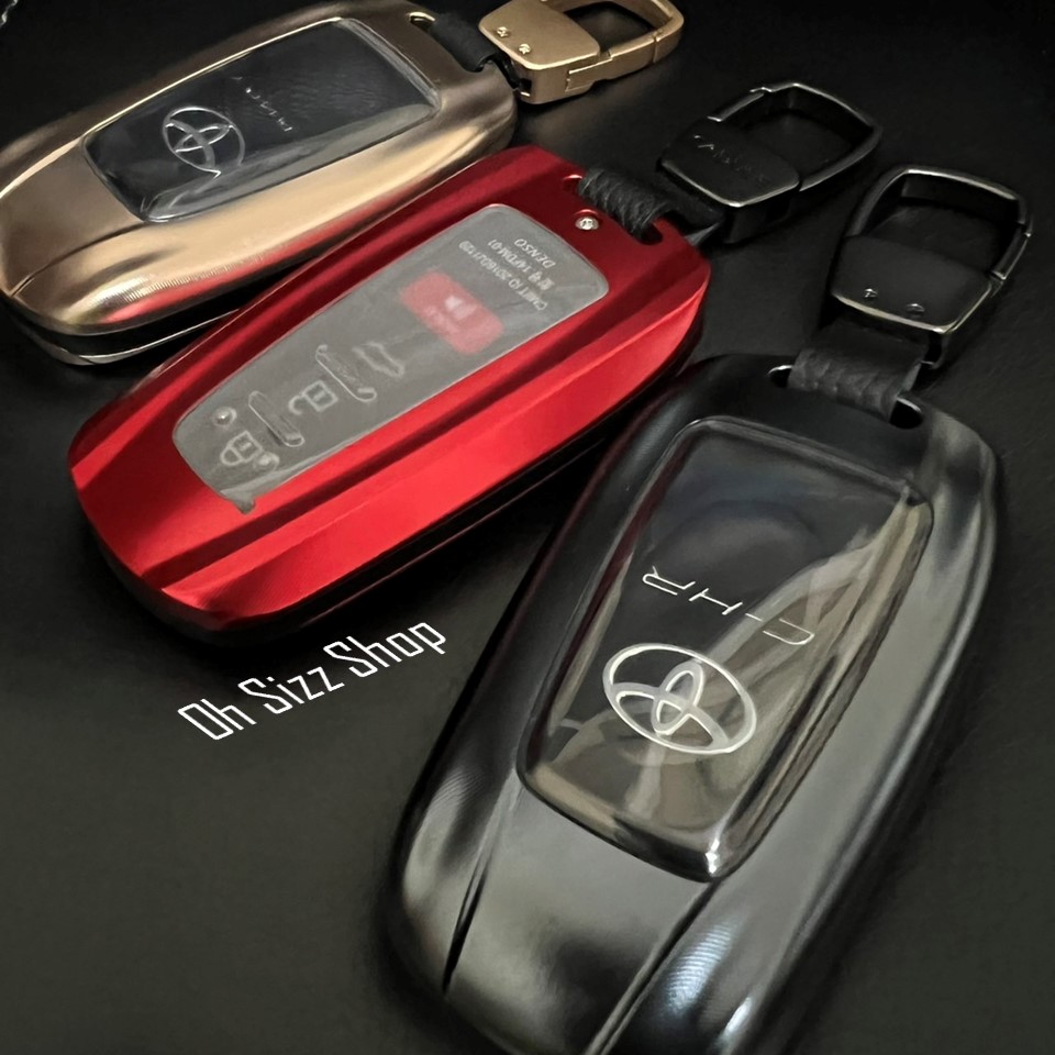 เคสโลหะรีโมทรถทรงสปอร์ตคาร์ Toyota Cross GR Sport 2022 Camry, Altis, CHR 2022 (Aluminum Alloy Key Cover with transparent push button Guard 360) Toyota GR Sports