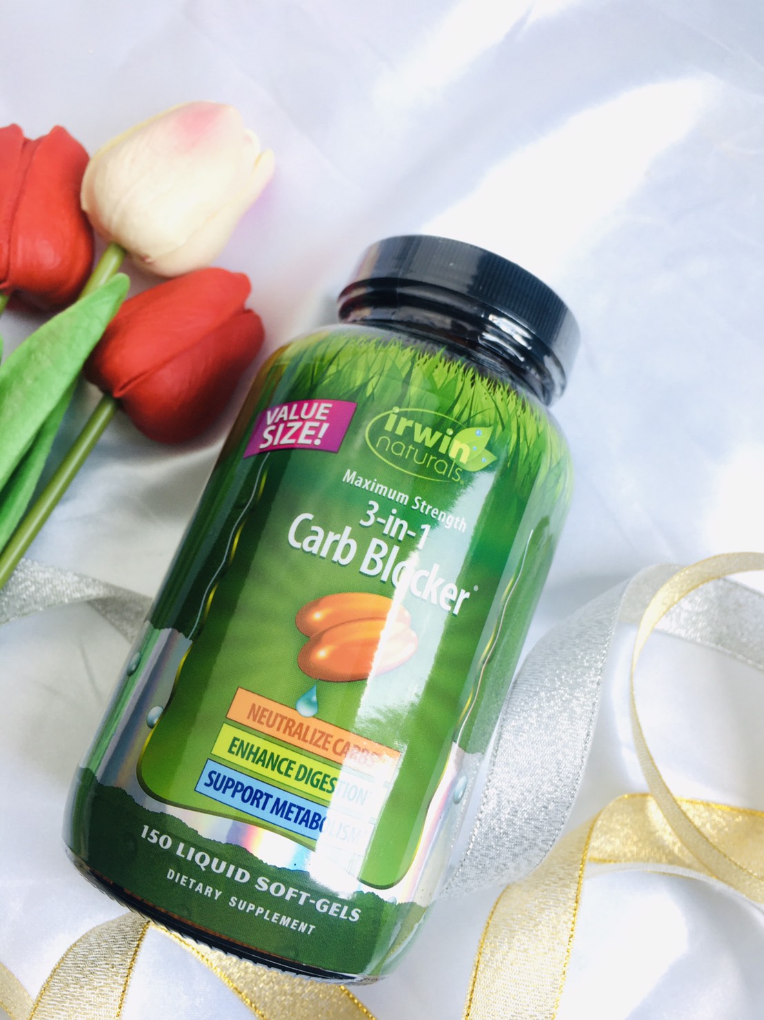 ตัวช่วยบล็อกแป้งบล็อคไขมัน Irwin Natural,Carb Blocker 3 in 1 Maximum strength 150. Softgels
