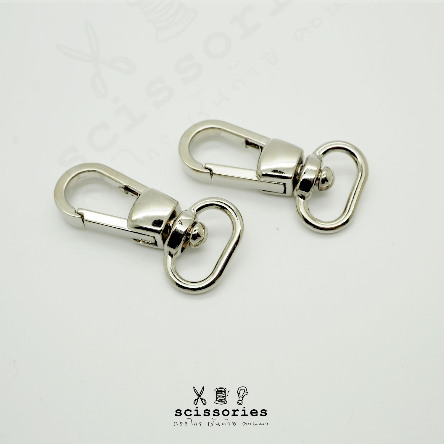 คอหมา 4หุน 1.4cm สีเงิน/2ตัว