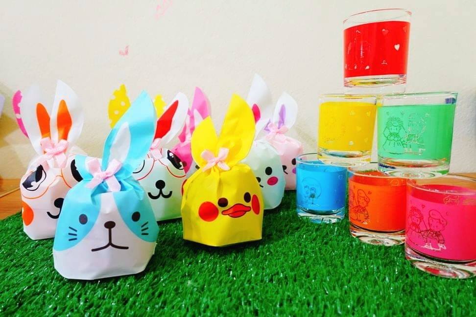 ของชำร่วยแก้วช็อตใส่ในถุงหูกระต่าย
