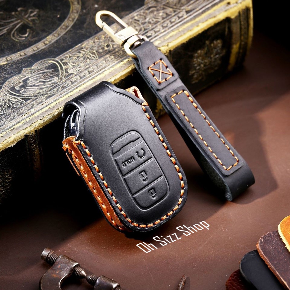 เคสรีโมทรถ Honda 2022 Civic FE งานหนังม้า พรีเมียมเกรด Premium Grade Hallmo ทรงคลาสสิค (Horse Leather Key Case Key Sets ; Honda Civic FE EL RS Accord HRV2022 Gen 11