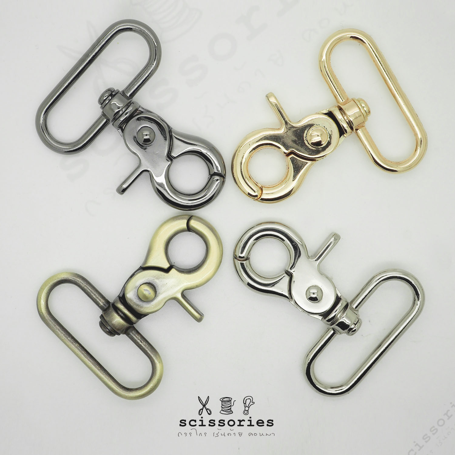 คอหมา 1.5" สีเงิน/2 ตัว