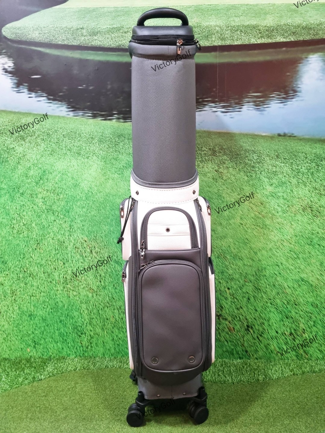 (Genuine) Golf bag Travel BOYEA One ( New version ) 4wheels สีเทา-ขาว *Free cover protector