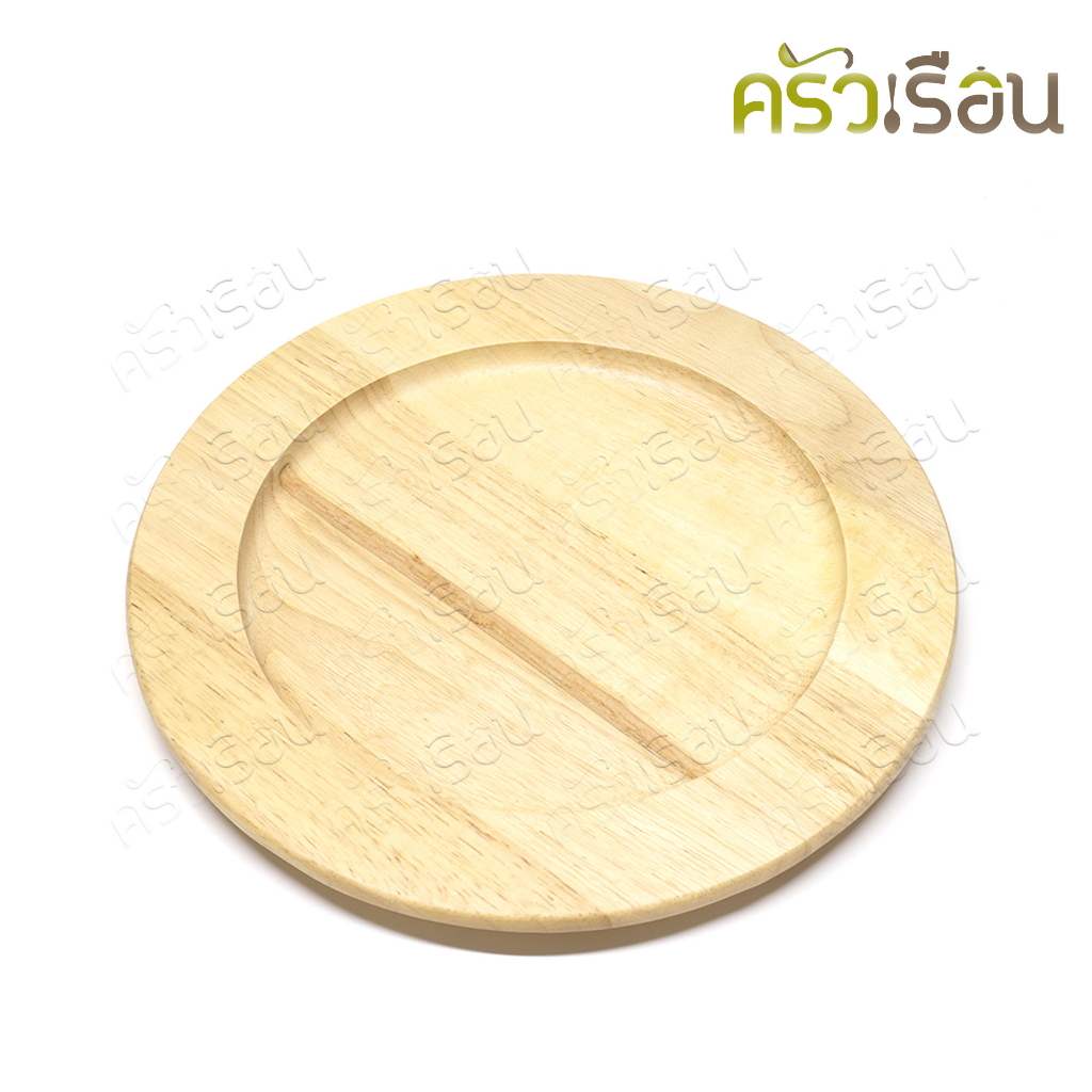 Double Arrow จานไม้ กลม 10 นิ้ว 25.5 x 2 ซม. 6-5110 ตราศรคู่ จานสเต๊ก จาน จานสเต็ก จานลึก
