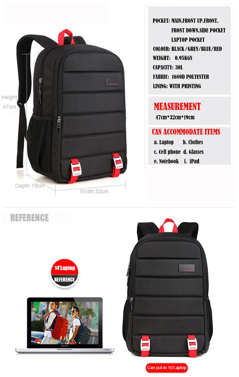 กระเป๋าเป้สะพายหลัง รุ่น AS-B33 สีแดง