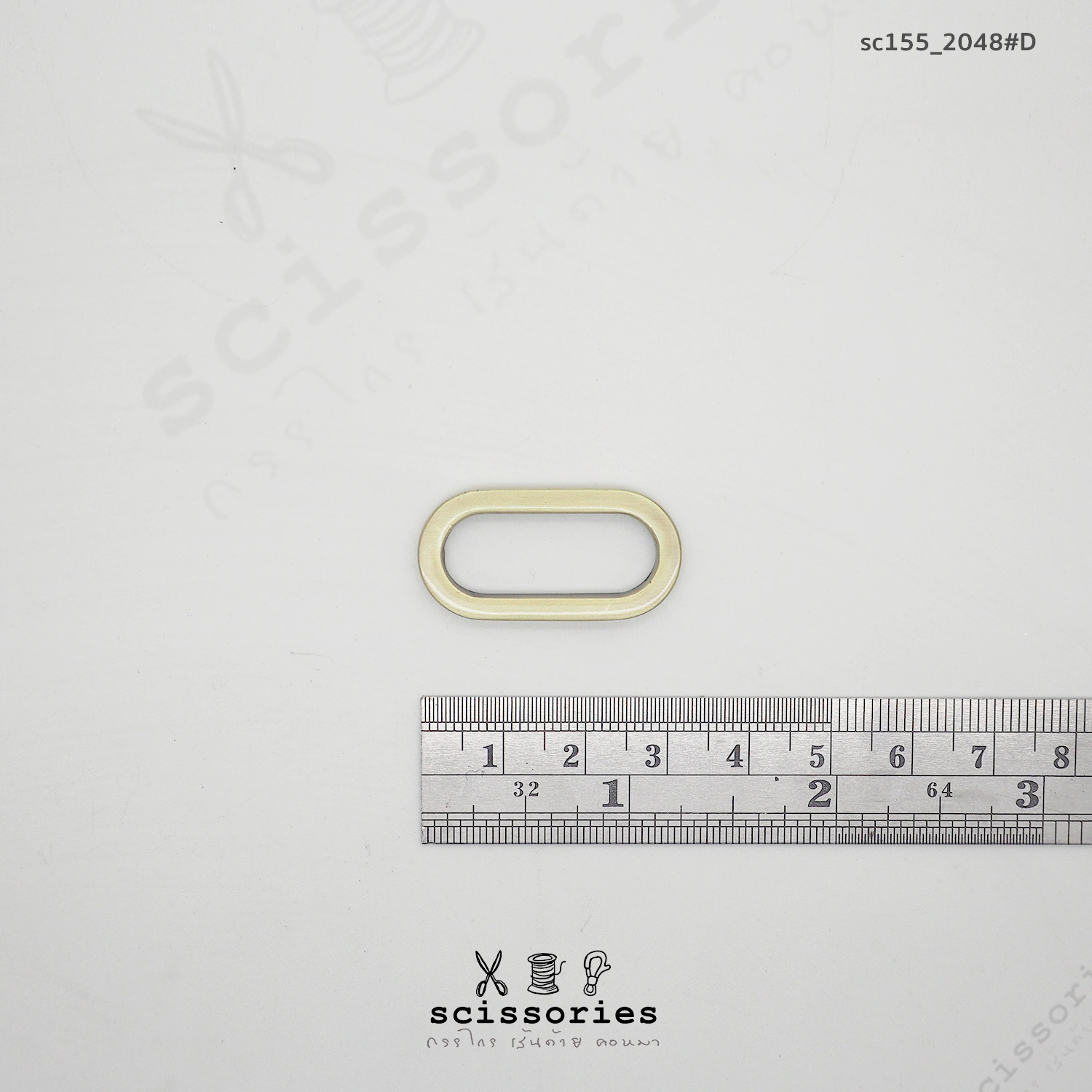 สี่เหลี่ยม 1นิ้ว สีเหลืองปัด Brush Gold/2ตัว