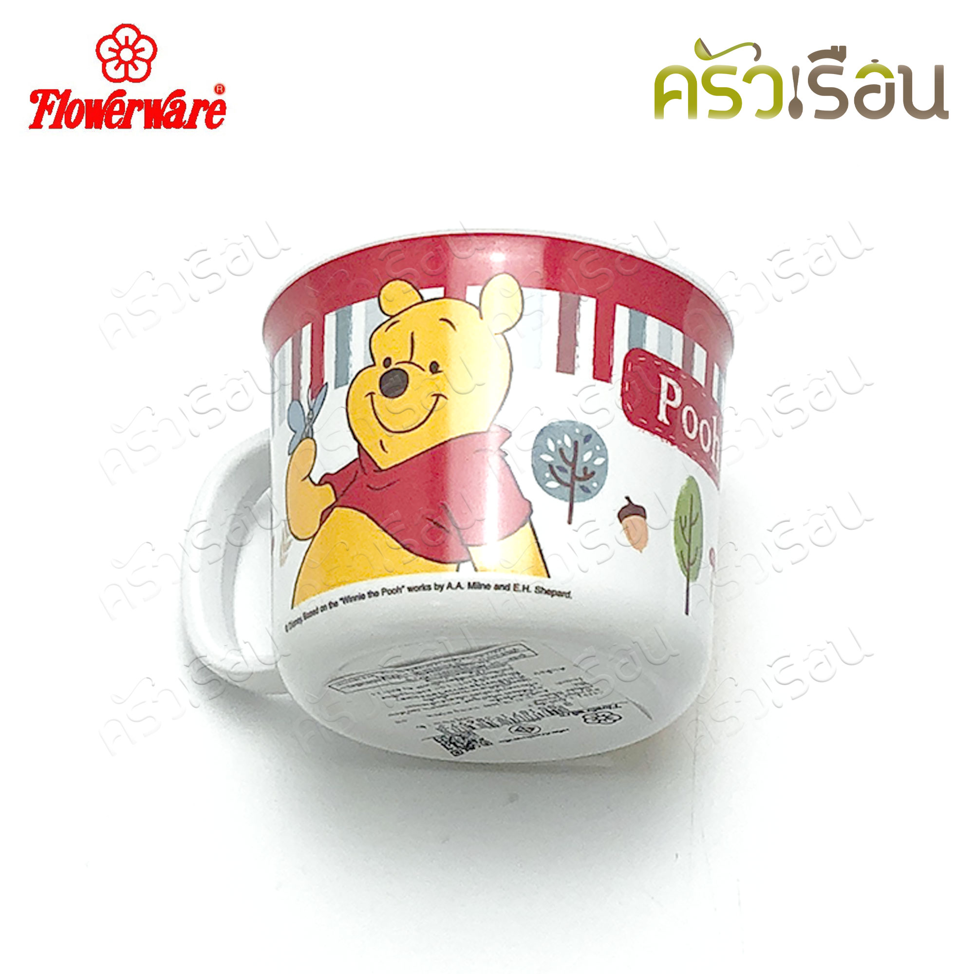 Flowerware ลายหมีพูห์ วู้ดแลนด์ Pooh Woodland [ ราคาต่อชิ้น ] ชาม หรือ ช้อนส้อม หรือ แก้วน้ำ เมลามีน