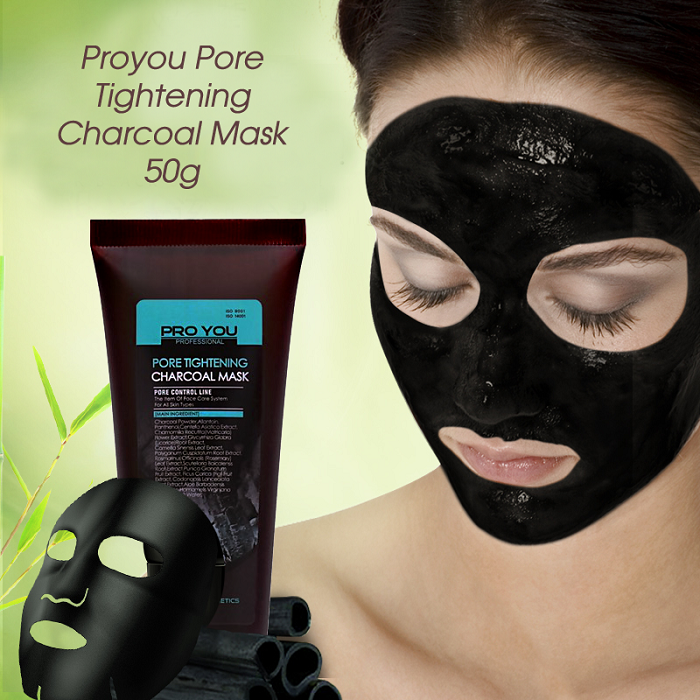 Proyou Pore Tightening Charcoal Mask 50g ผลิตภัณฑ์มาส์กโคลนชาโคลขจัดสิวเสี้ยนจากถ่านไม้ไผ่บริสุทธิ์ ช่วยขจัดสิวเสี้ยนพร้อมดูดซับความมัน ช่วยดูดซับสิ่งสกปรกบนผิวได้ดี ช่วยดูแลรูขุมขนให้สะอาดล้ำลึก
