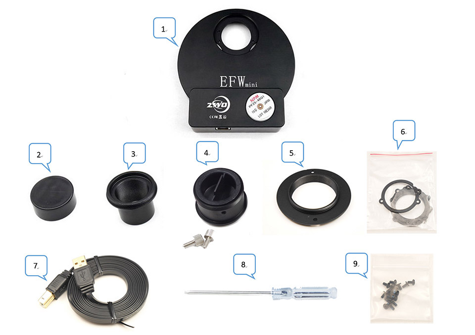 ZWO filter wheel EFWmini 5x1.25"