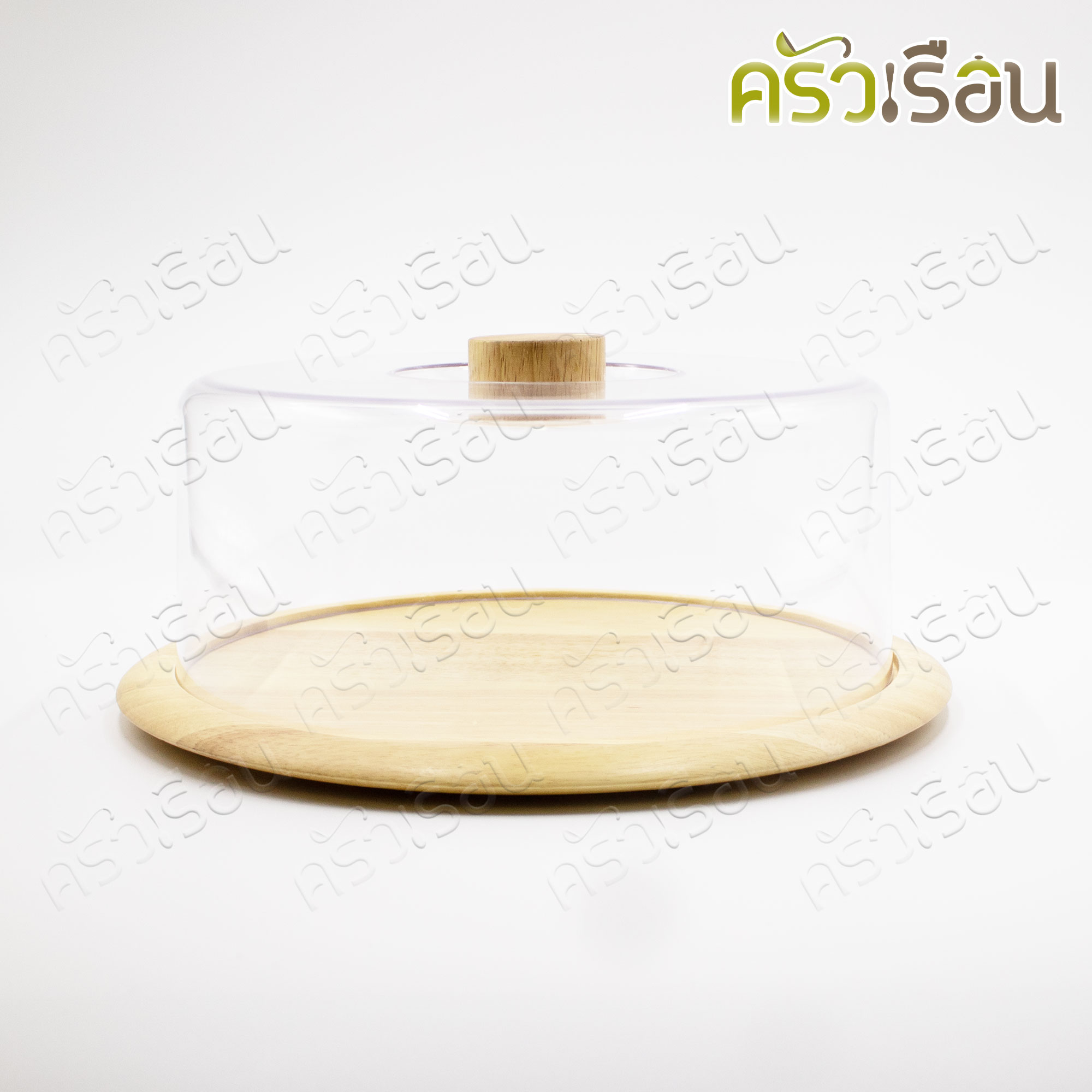 Nam Ngai Hong กล่องเค้ก 3 ปอนด์ ถาดไม้ ฝาพลาสติกใส 420 W 30 x 10.2 ซม. ถาดพักเค้ก กล่องโชว์อาหาร