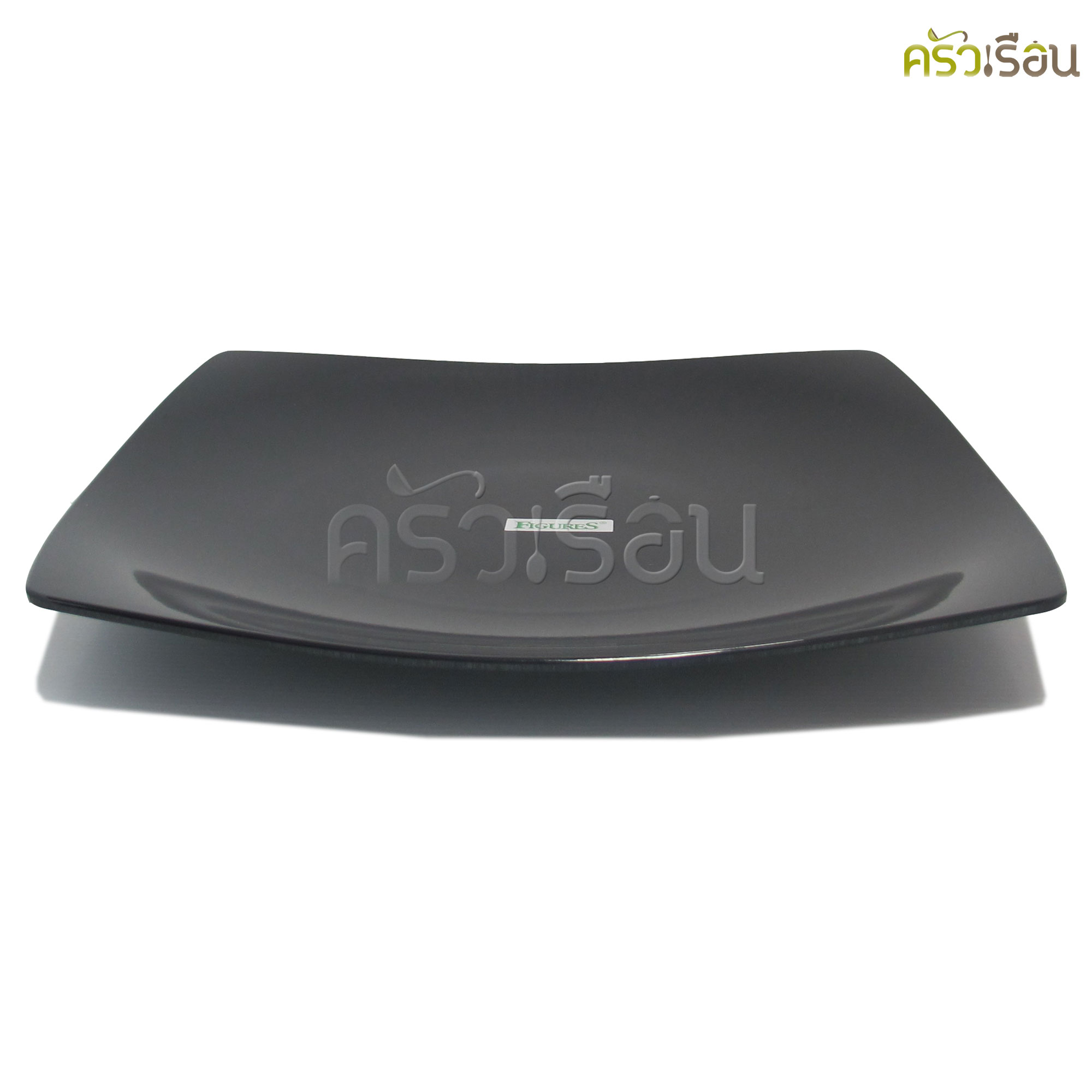 FIGURES จานเหลี่ยม เมลามีน 10 นิ้ว [ 26 x 26 x 3 ซม.] สีดำ หรือ สีครีมขาว P990-10 จานข้าว จานเหลี่ยม จาน สี่เหลี่ยม