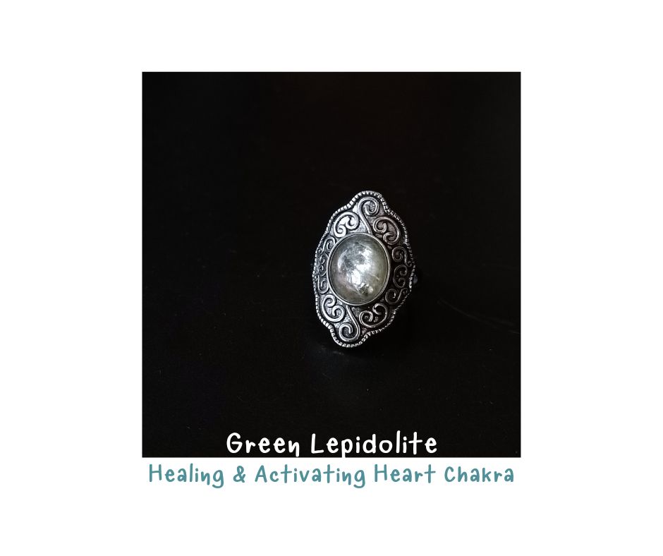 Natural "Green Lepidolite" Ring แหวนหินแท้ เลปิโดไลต์ เขียว (สมดุลย์อารมณ์ คุ้มครอง ปล่อยวาง อิสระ)
