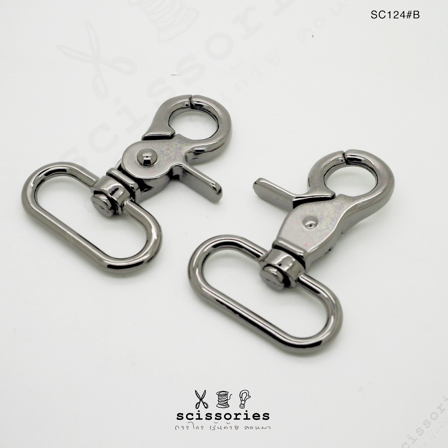 คอหมาเกี่ยว 1.5 นิ้ว เกรดธรรมดา สีดำเมทาลิค 2ตัว