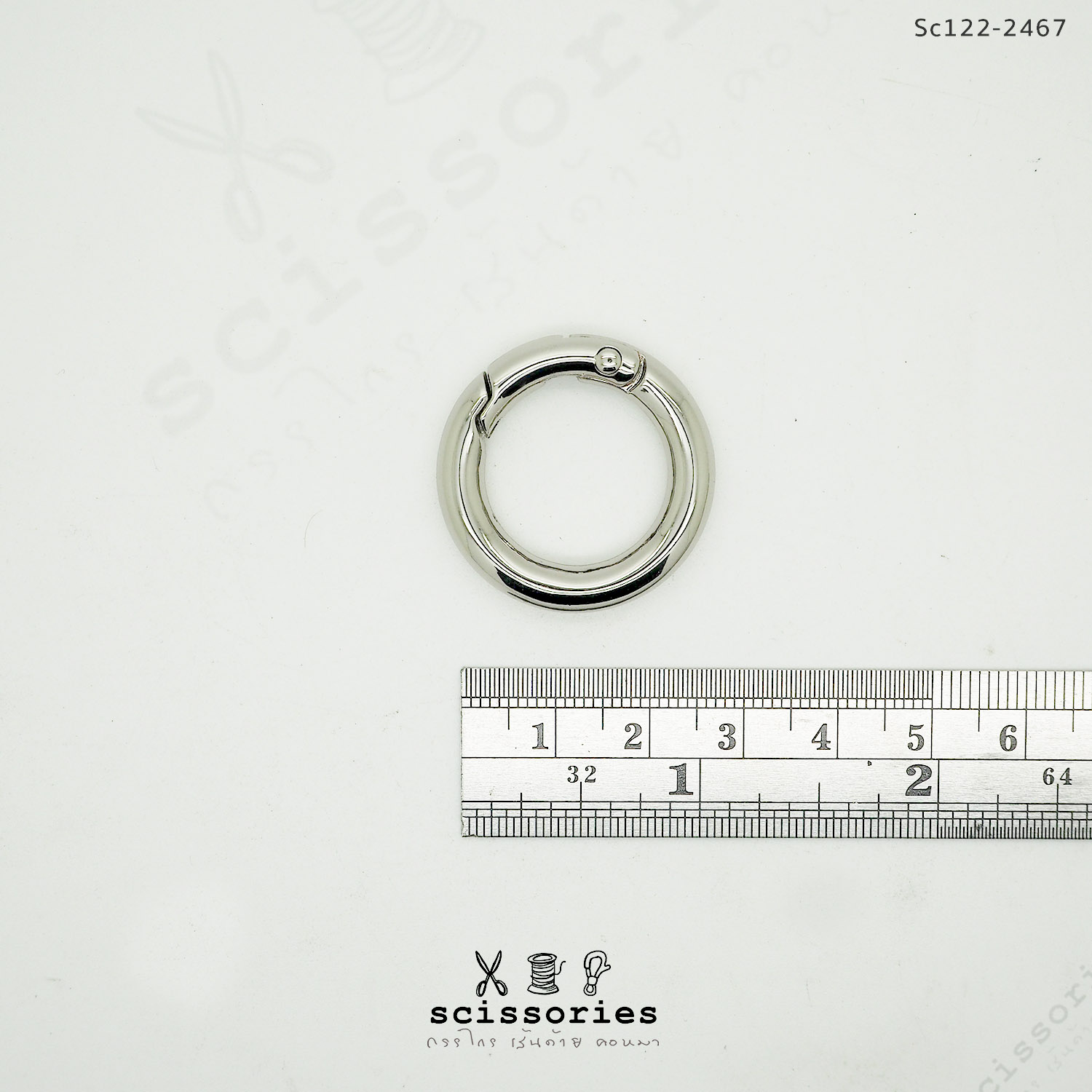 ห่วงวงกลม 2 cm.ง้างเปิดปิด สีเงิน /2 ตัว