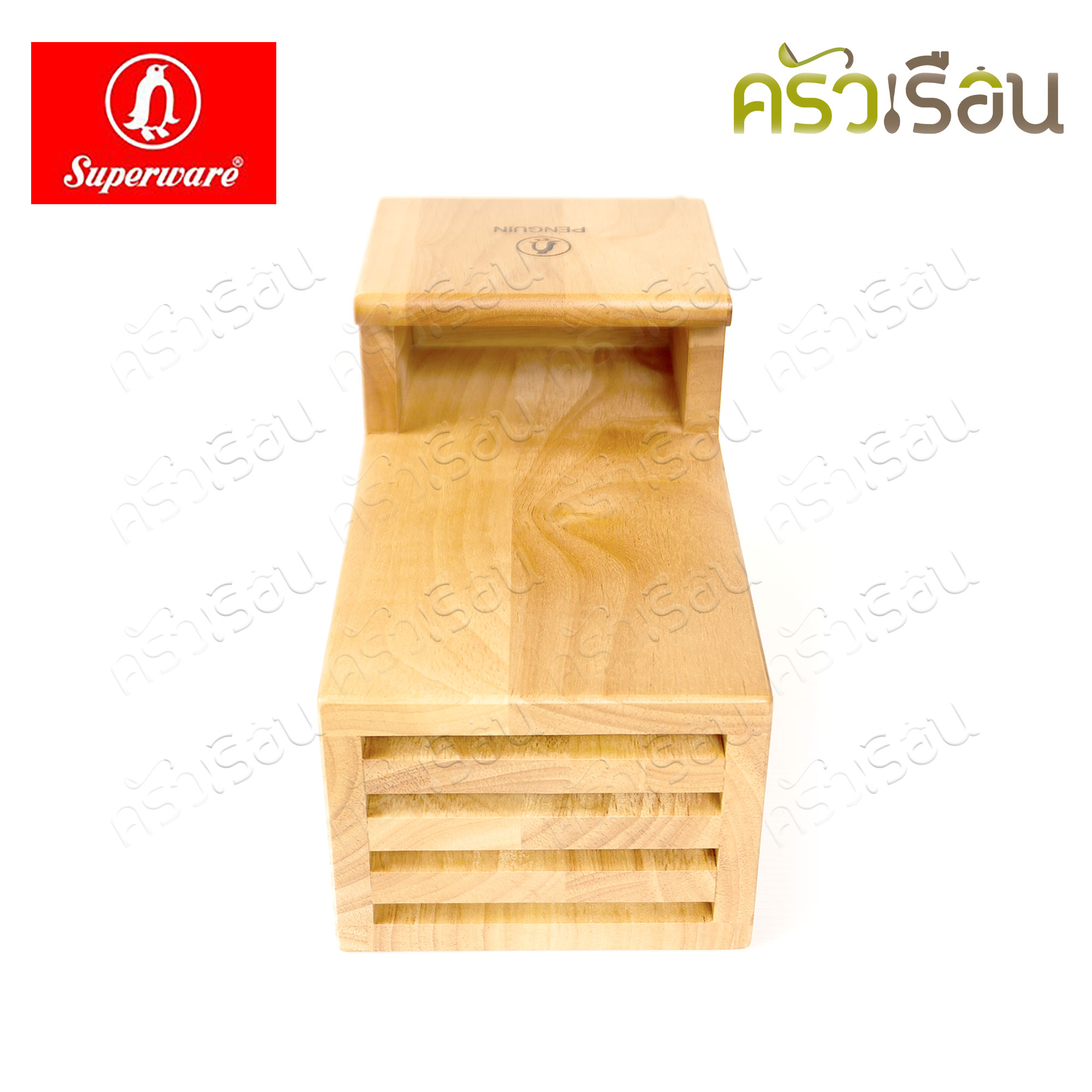 Penguin กล่องมีด ปาโค้ 12.2 x 9.3 x 24 ซม. (ไม่รวมช่องเก็บของด้านหน้า) ตรานกเพนกวิ้น ที่เสียบมีด ที่เก็บมีด