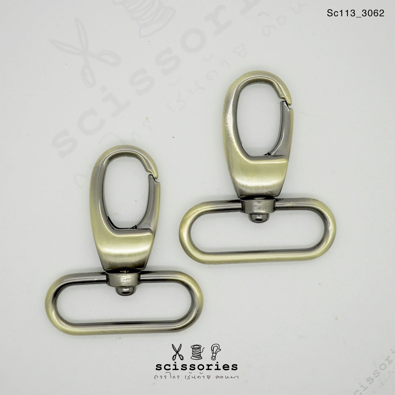 คอหมาเกี่ยว 1.5 นิ้ว สีเหลืองปัด Brush Gold/2 ตัว