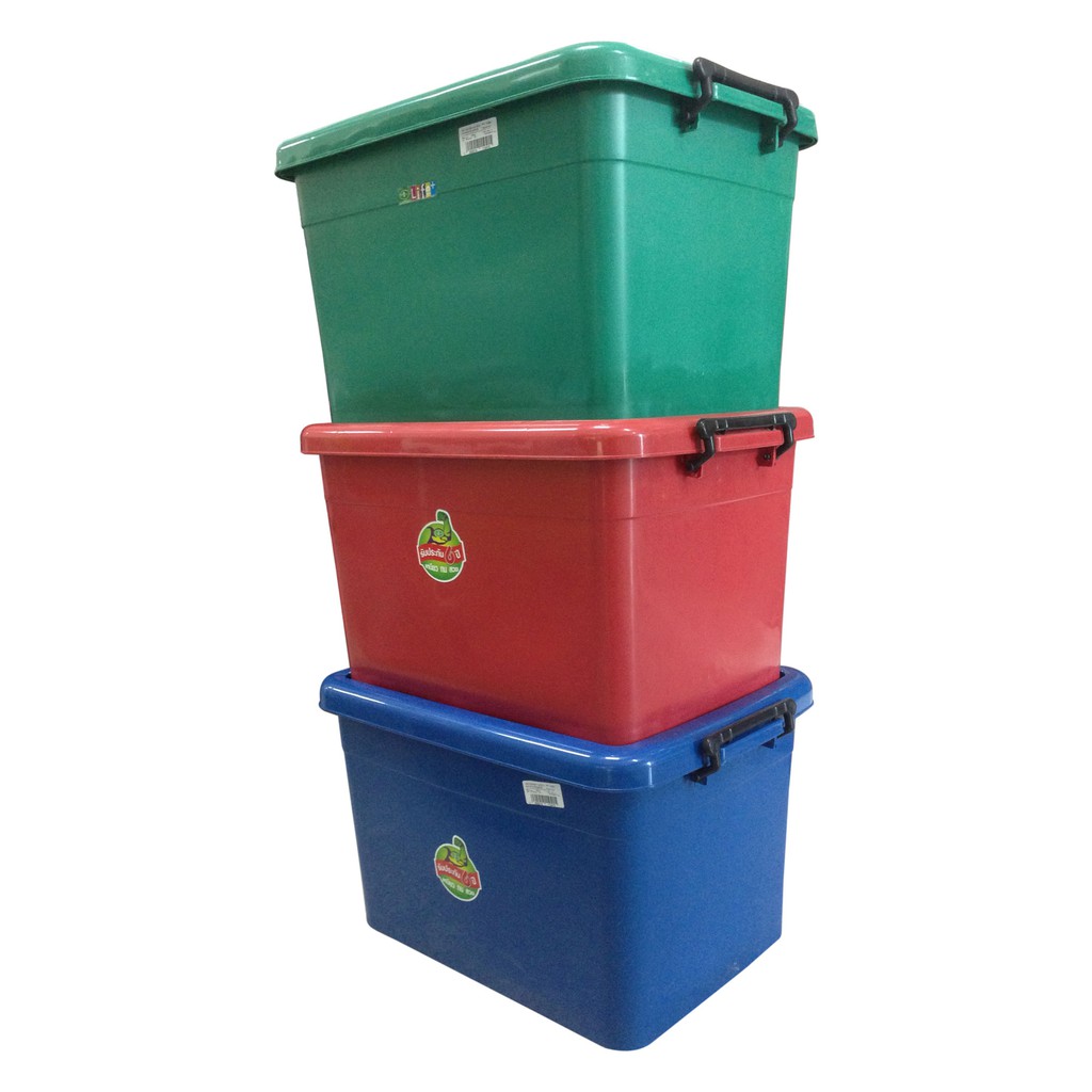 Big One กล่องพลาสติก พร้อมฝา มีล้อ สีปกติ 55 ลิตร 53 x 41 x 34 ซม. # 10-247
