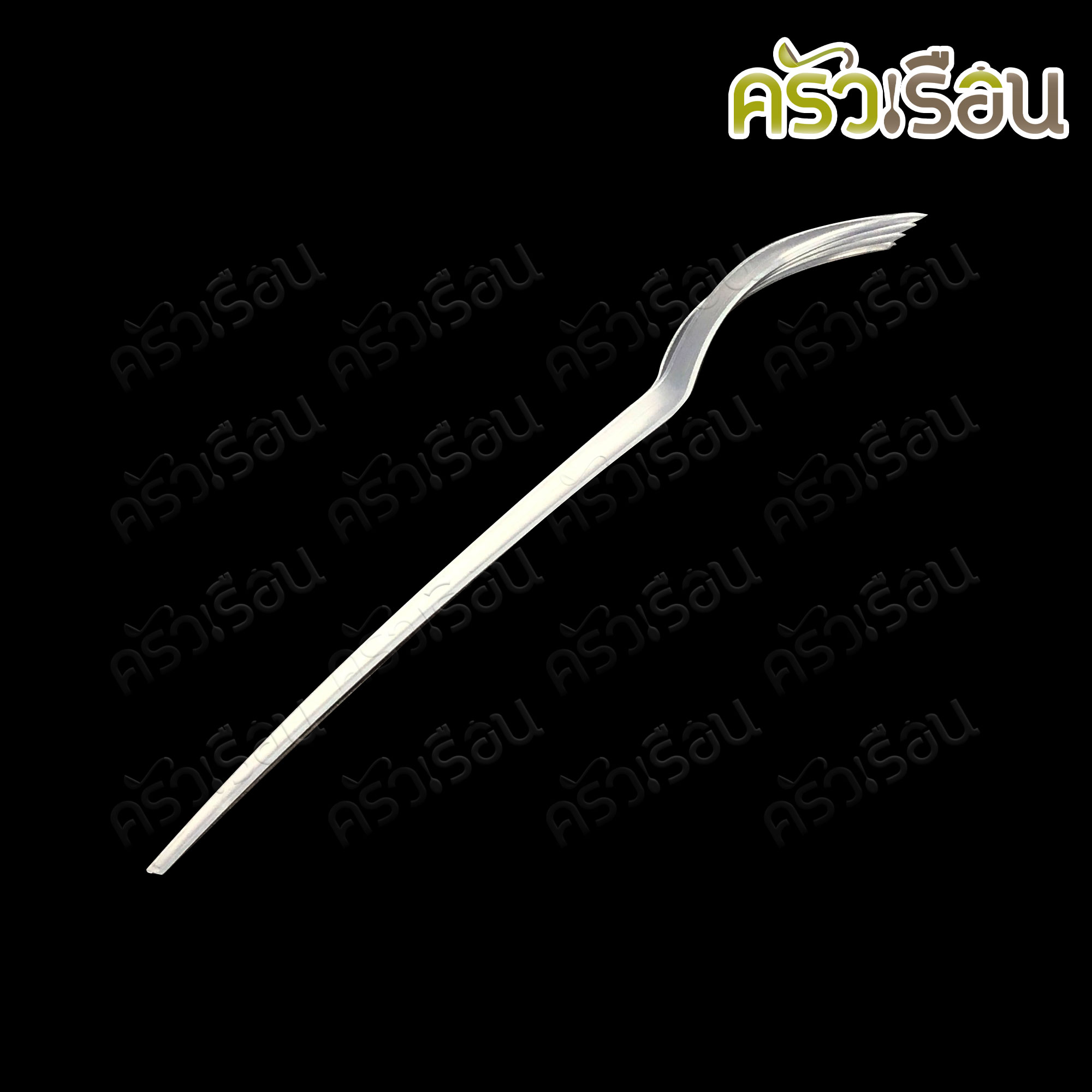 PACKU แพ็คคุ - ส้อมพลาสติก ขนาด 6.5 นิ้ว สีใส แพค 100 ชิ้น KA104 ส้อมยาว ส้อม ส้อมอาหาร ใช้แล้วทิ้ง