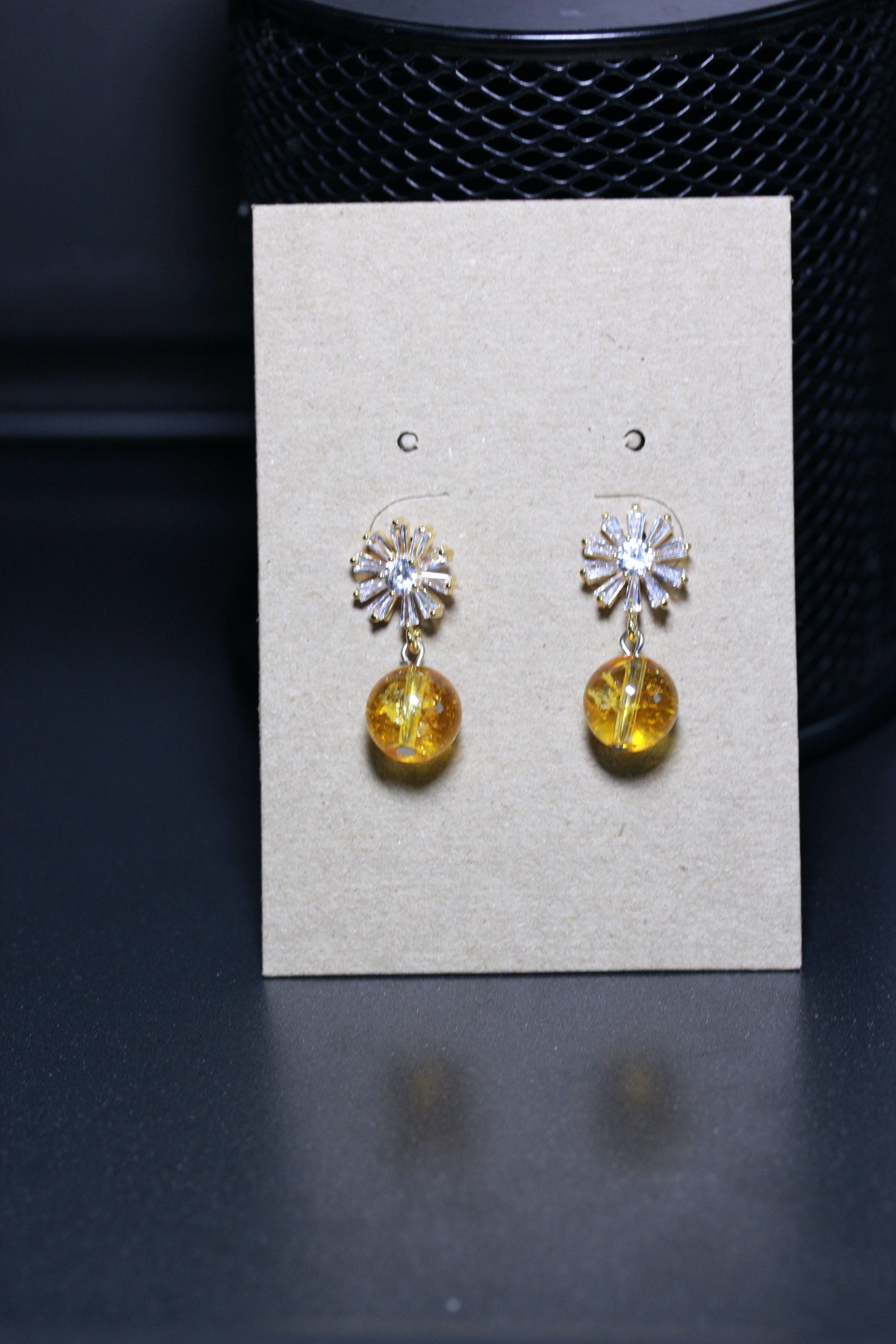 ต่างหูหินแท้ "14K" Citrine Earring (Money Magnet)