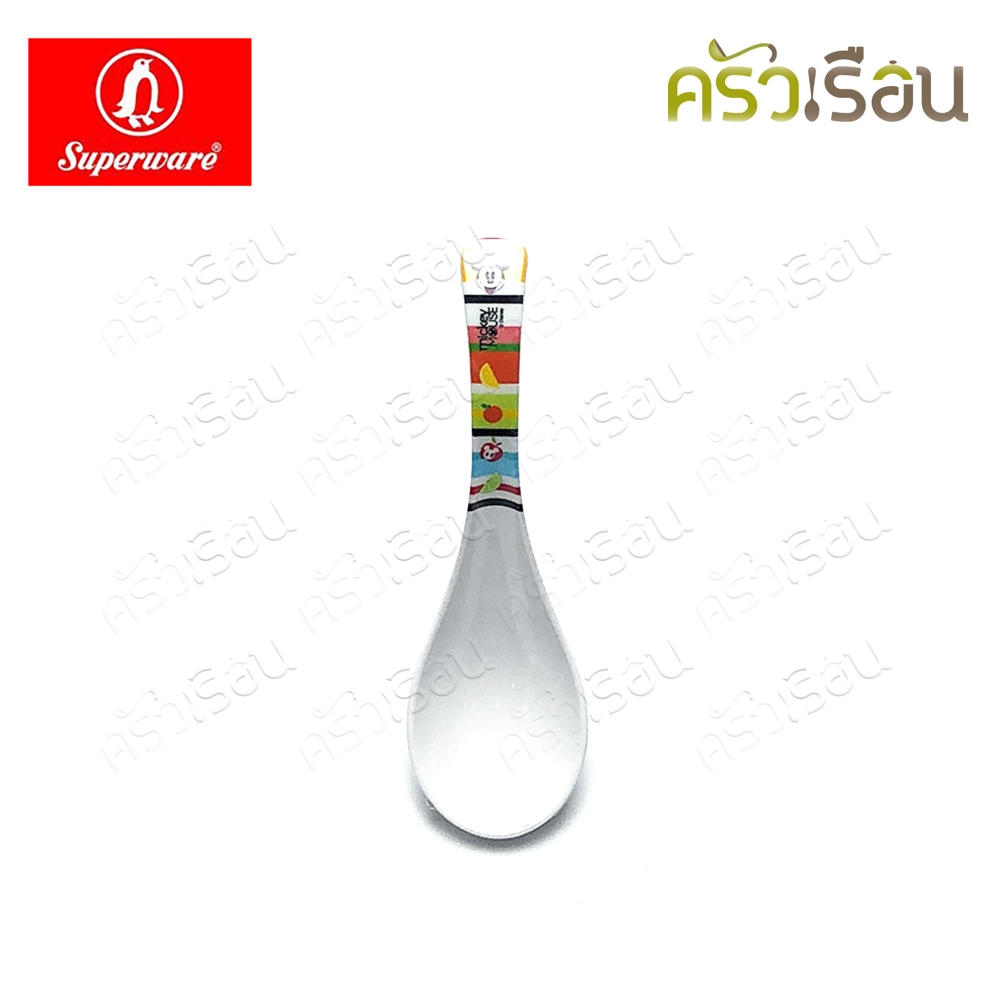 Superware ลาย Mickey Summer Fun มิกกี้ ซัมเมอร์ฟัน [ ราคาต่อชิ้น ] จาน หรือ ชาม หรือ ช้อนส้อม หรือ แก้วน้ำ เมลามีน